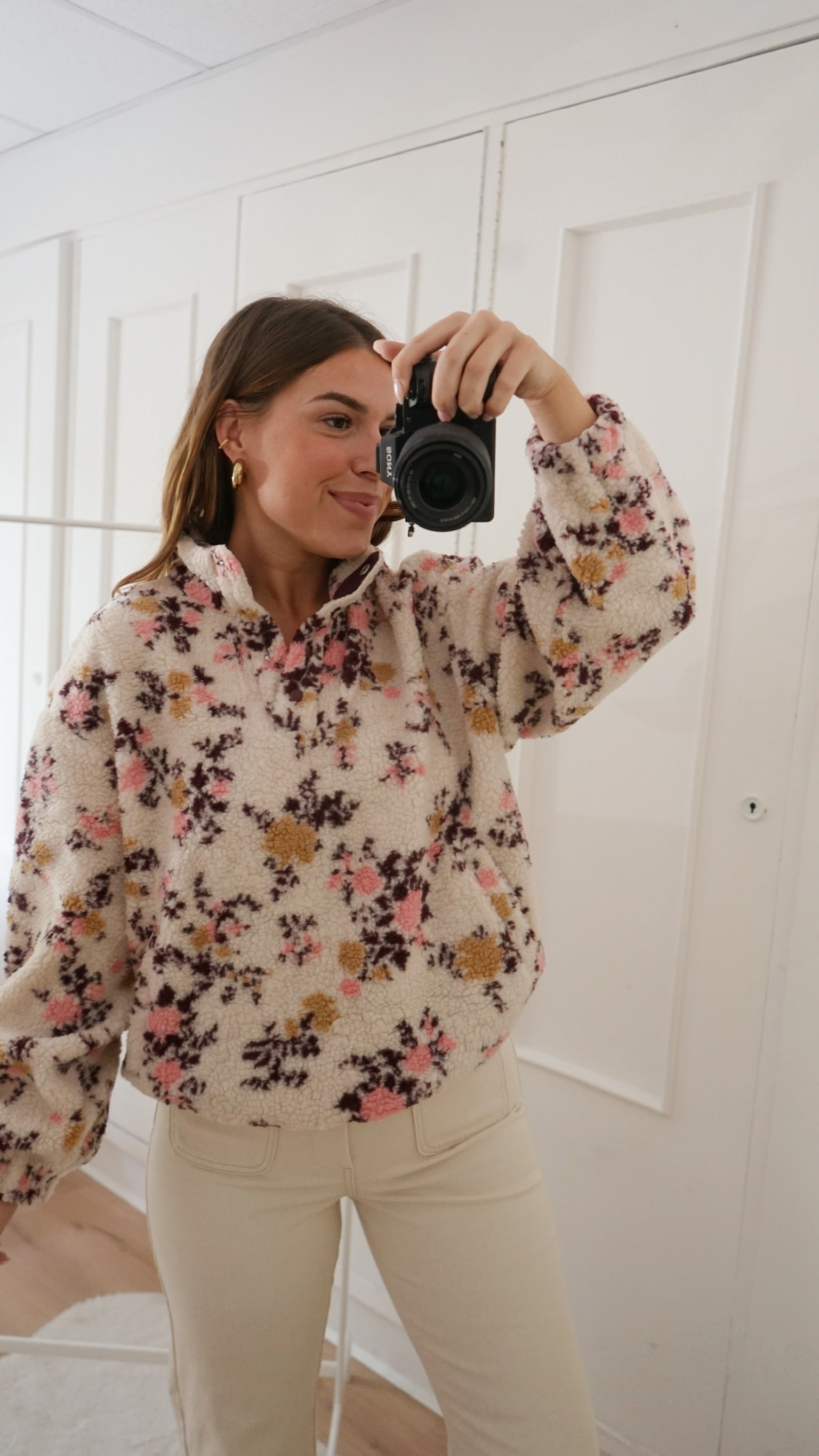Jersey de borreguito floral Gina