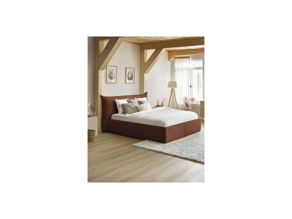 Jade - Storage Bed with Pillow-Effect Headboard - Soft Wide-Ribbed Corduroy