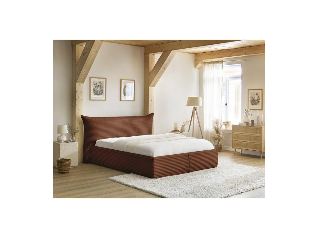 Jade - Storage Bed with Pillow-Effect Headboard - Soft Wide-Ribbed Corduroy