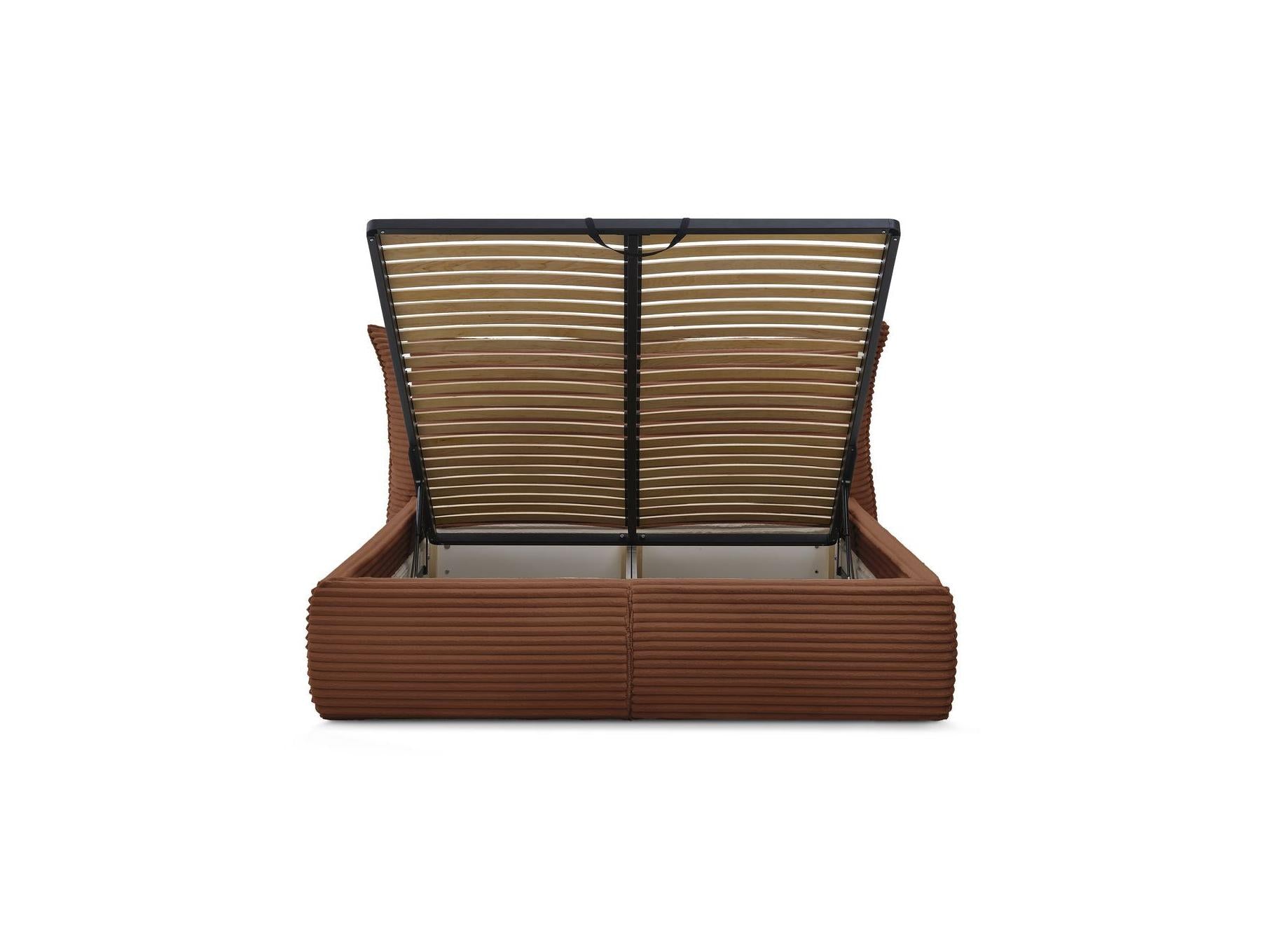 Jade - Storage Bed with Pillow-Effect Headboard - Soft Wide-Ribbed Corduroy