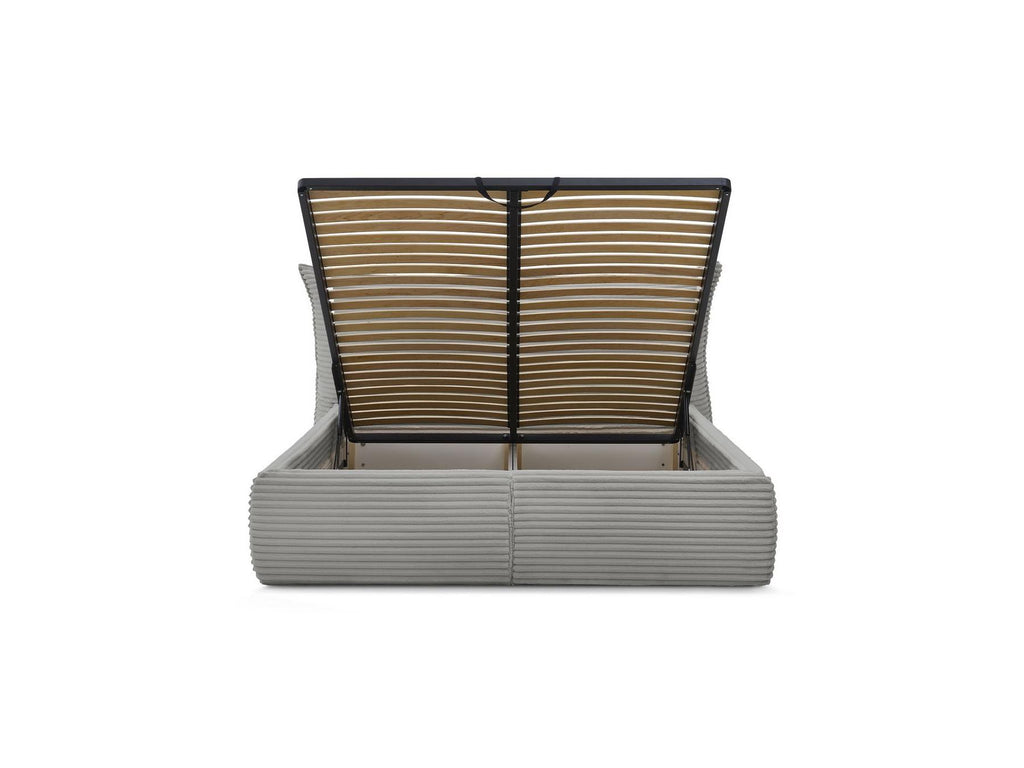 Jade - Storage Bed with Pillow-Effect Headboard - Soft Wide-Ribbed Corduroy
