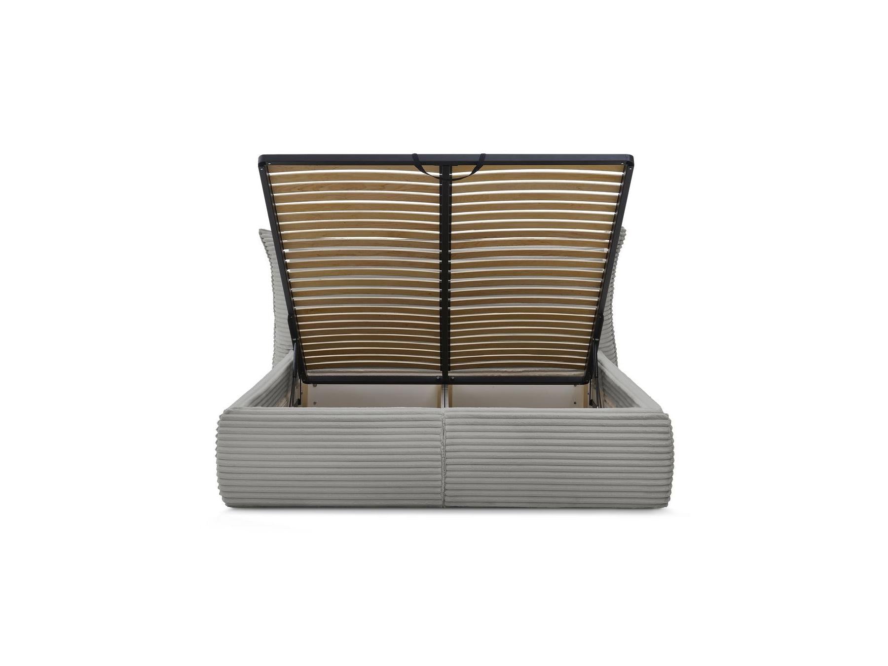 Jade - Storage Bed with Pillow-Effect Headboard - Soft Wide-Ribbed Corduroy