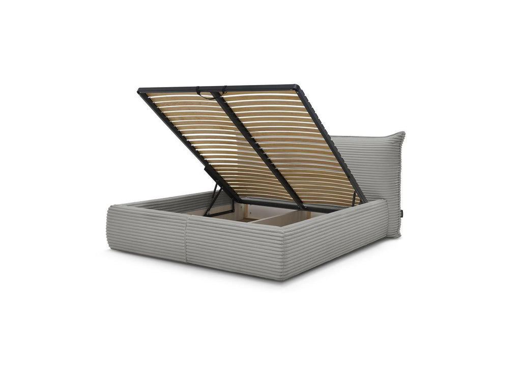 Jade - Storage Bed with Pillow-Effect Headboard - Soft Wide-Ribbed Corduroy
