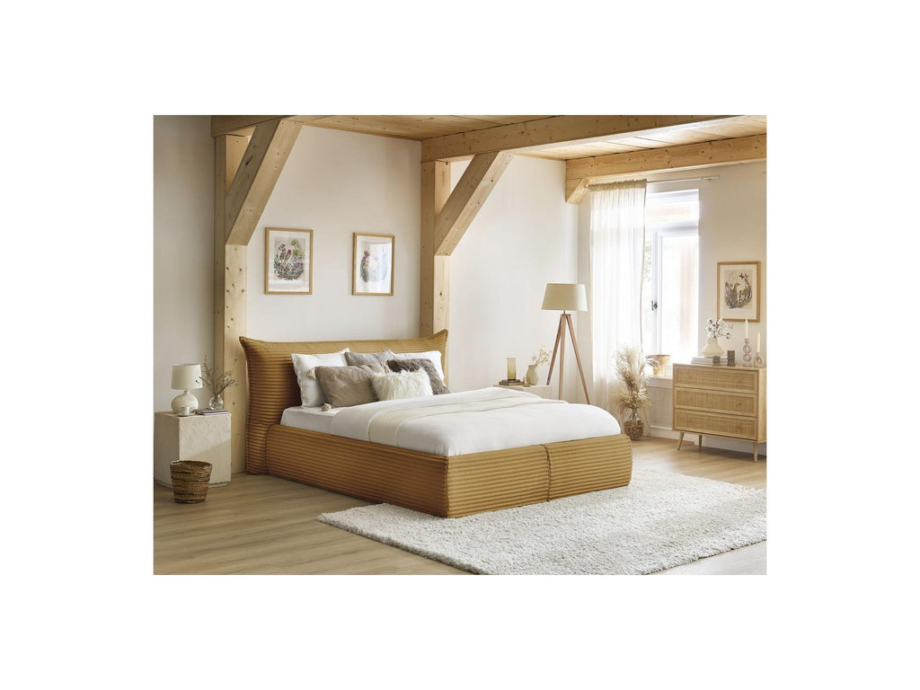 Jade - Storage Bed with Pillow-Effect Headboard - Soft Wide-Ribbed Corduroy