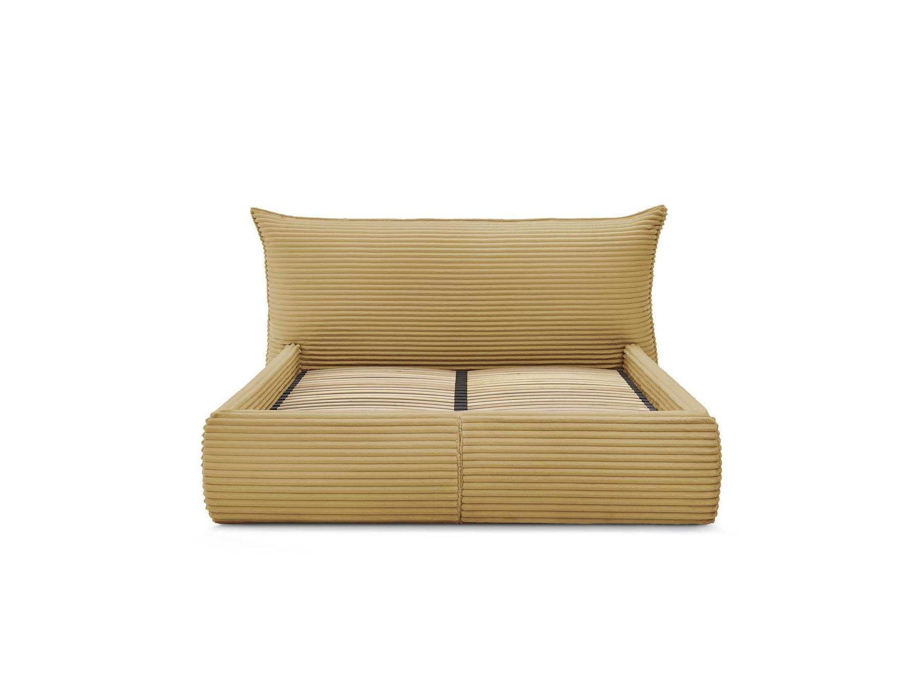 Jade - Storage Bed with Pillow-Effect Headboard - Soft Wide-Ribbed Corduroy