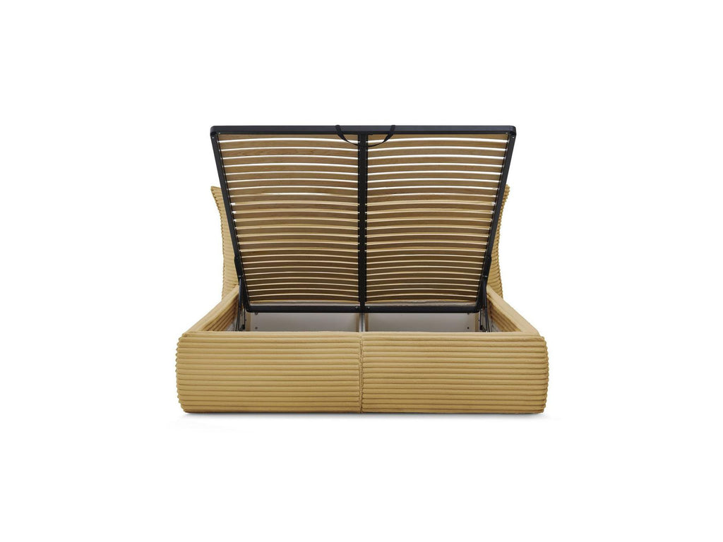 Jade - Storage Bed with Pillow-Effect Headboard - Soft Wide-Ribbed Corduroy