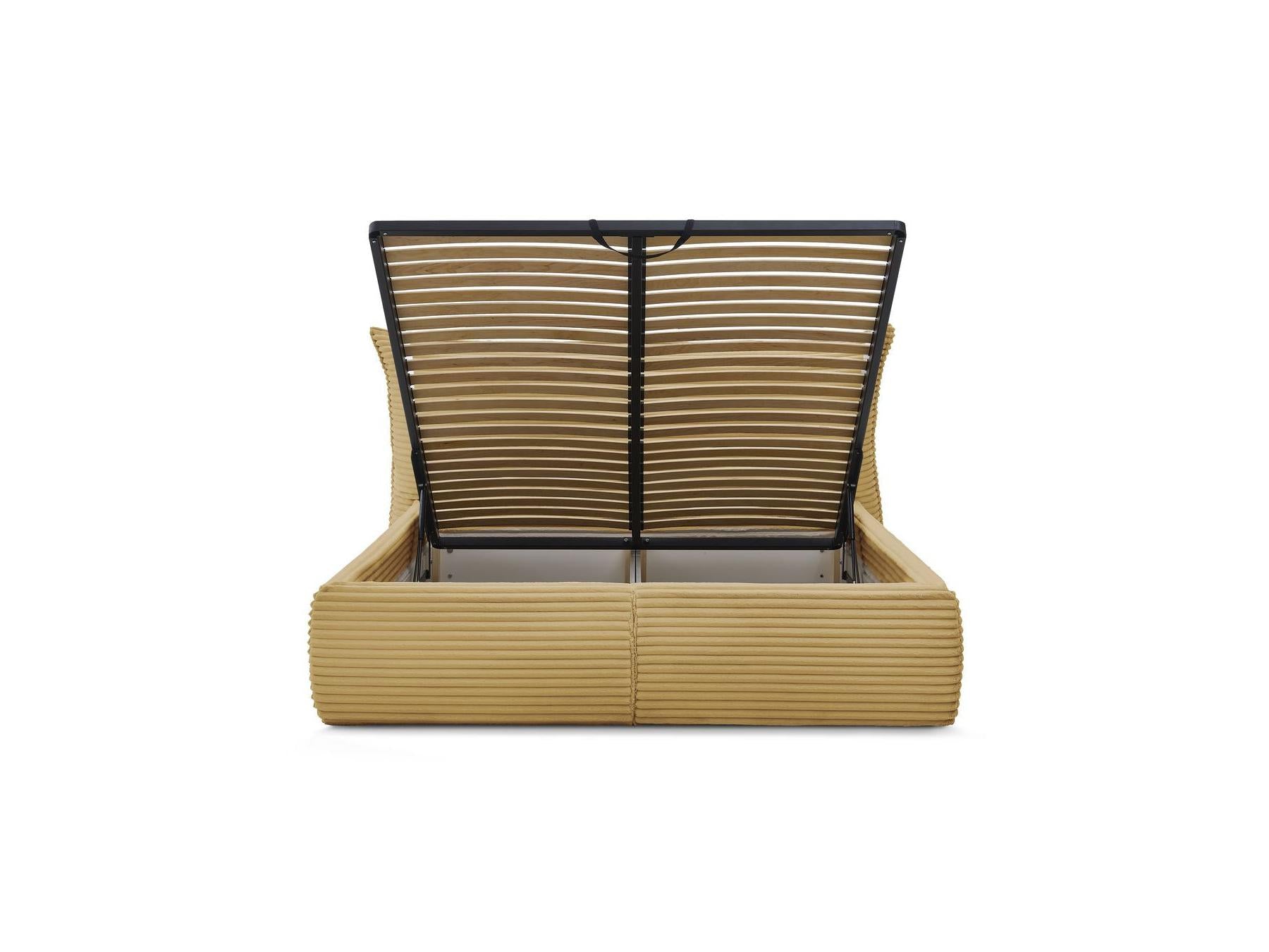 Jade - Storage Bed with Pillow-Effect Headboard - Soft Wide-Ribbed Corduroy