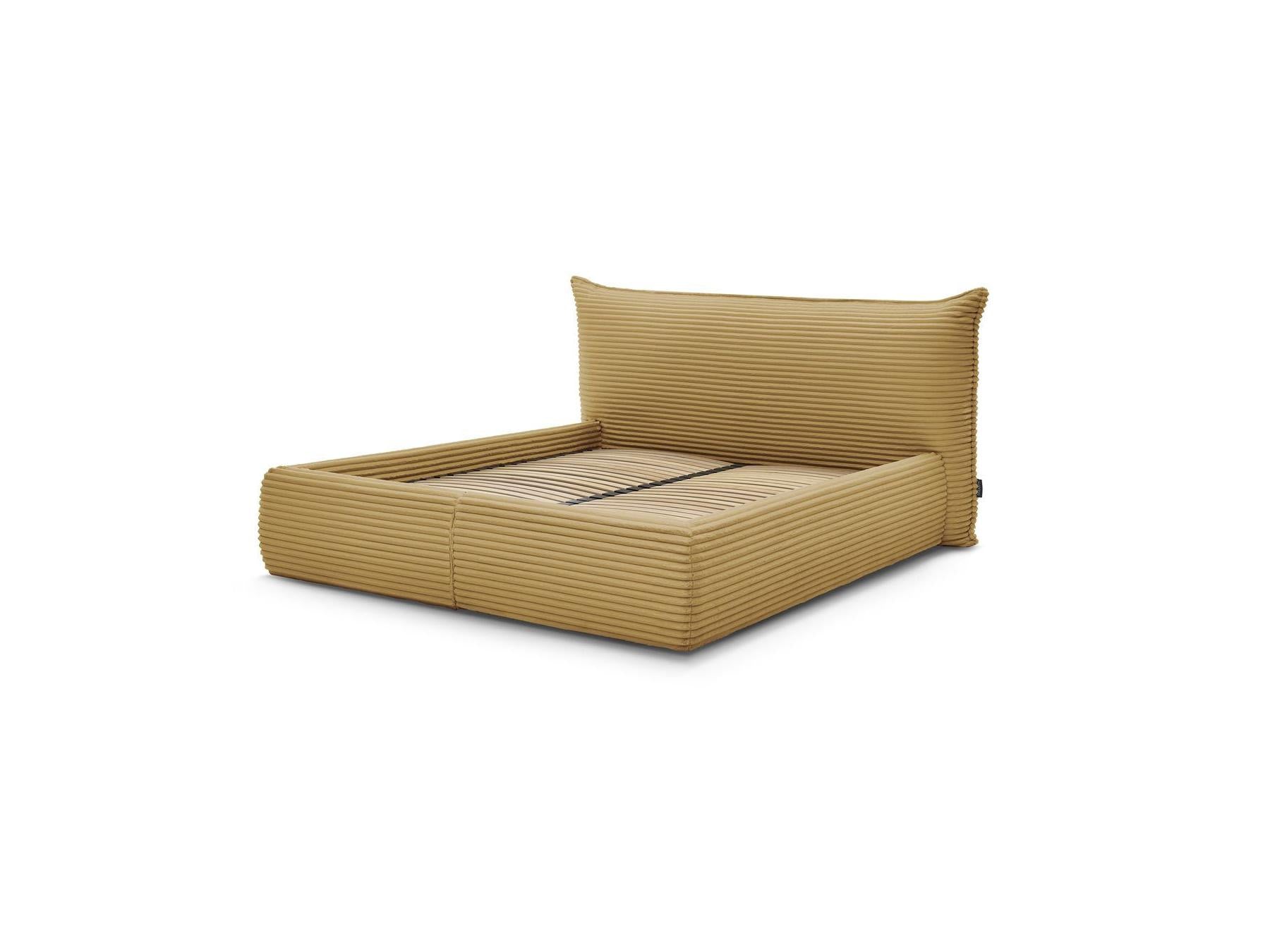 Jade - Storage Bed with Pillow-Effect Headboard - Soft Wide-Ribbed Corduroy