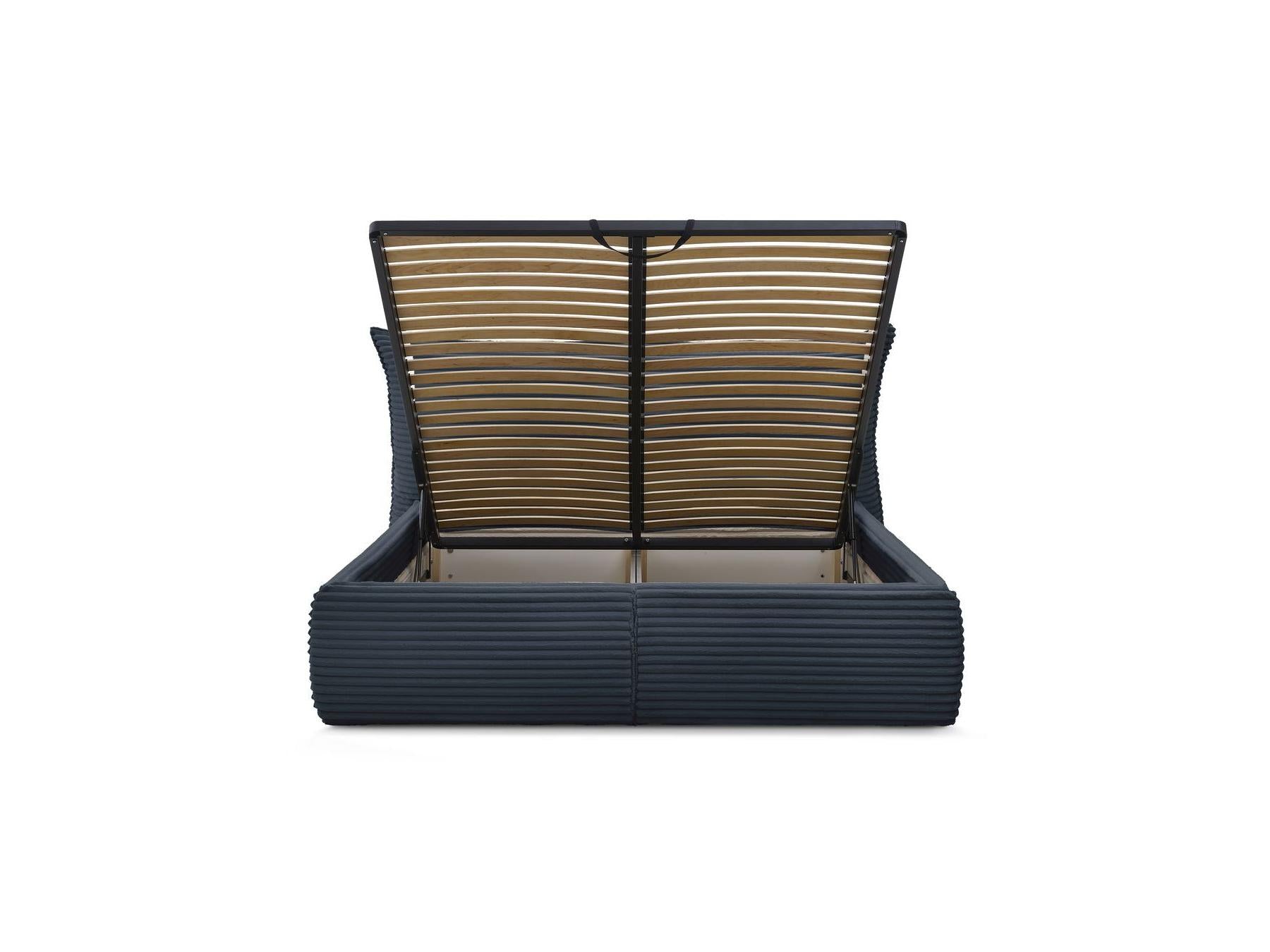 Jade - Storage Bed with Pillow-Effect Headboard - Soft Wide-Ribbed Corduroy