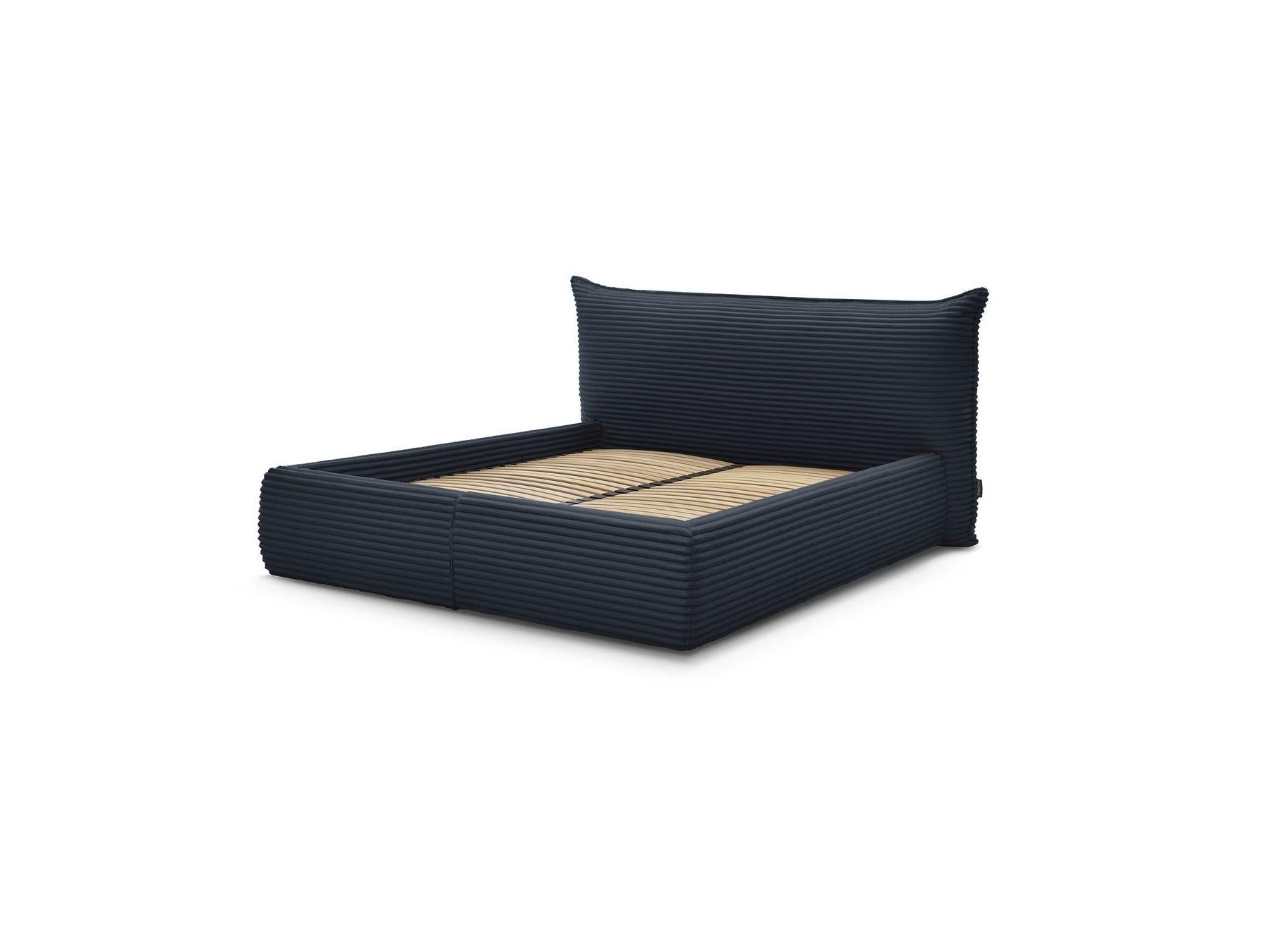 Jade - Storage Bed with Pillow-Effect Headboard - Soft Wide-Ribbed Corduroy