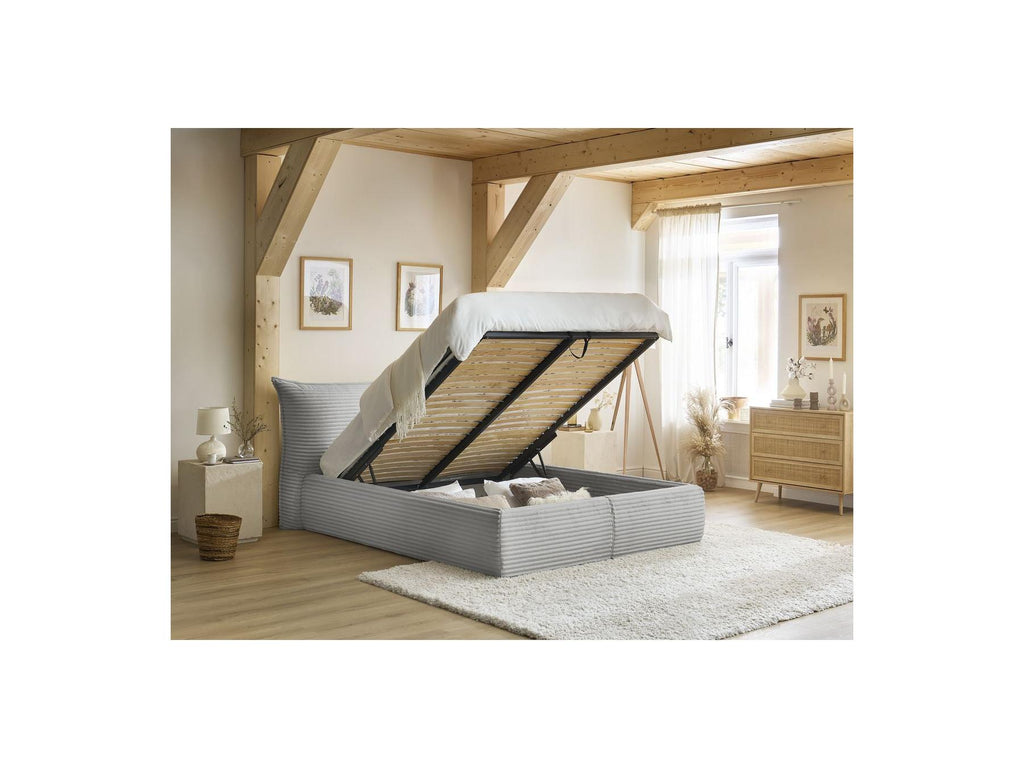 Jade - Storage Bed with Pillow-Effect Headboard - Soft Wide-Ribbed Corduroy