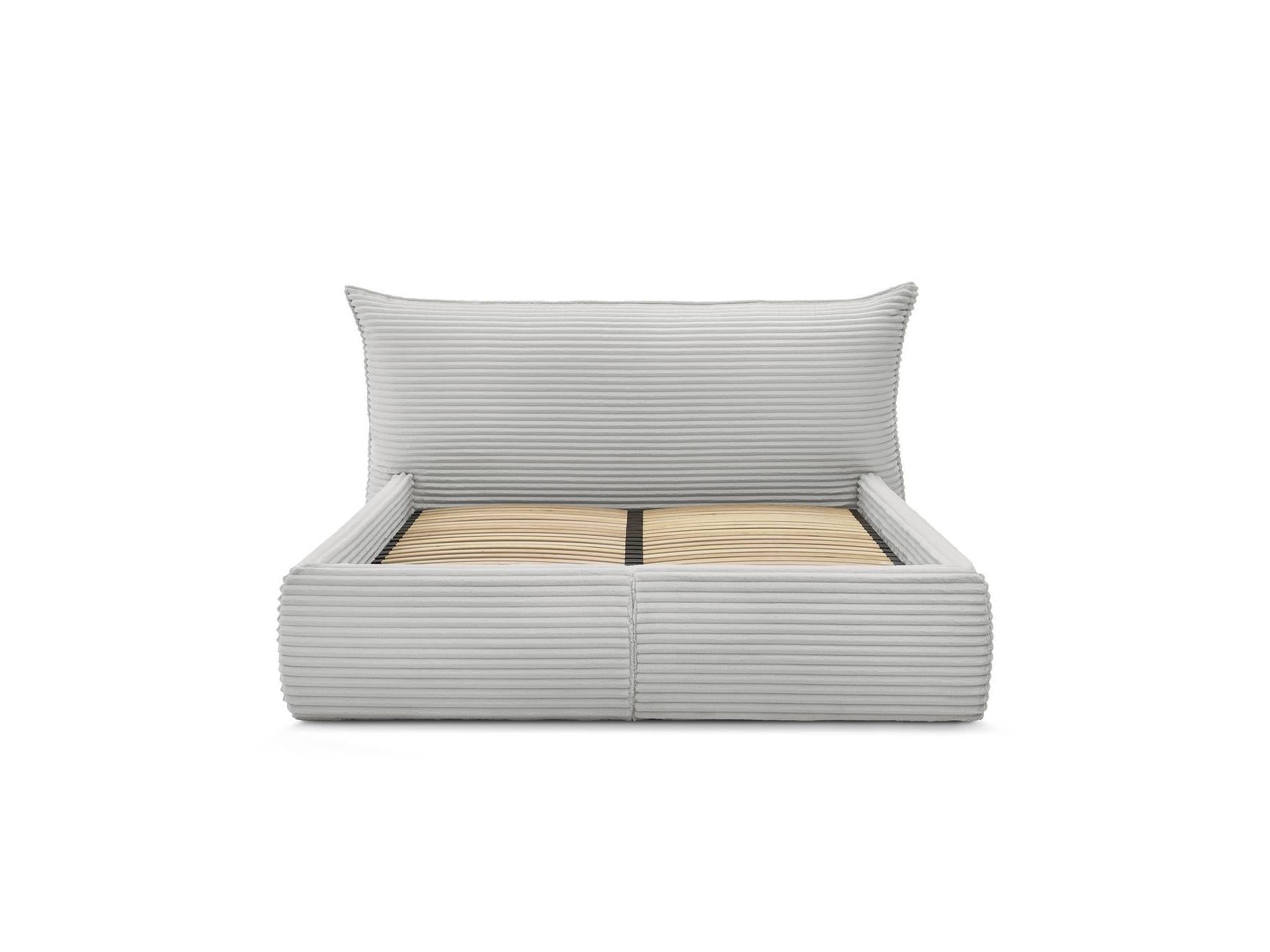 Jade - Storage Bed with Pillow-Effect Headboard - Soft Wide-Ribbed Corduroy