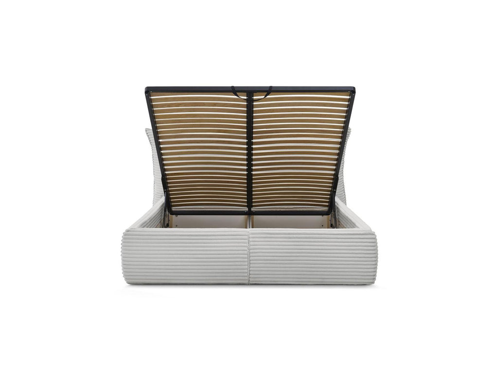 Jade - Storage Bed with Pillow-Effect Headboard - Soft Wide-Ribbed Corduroy