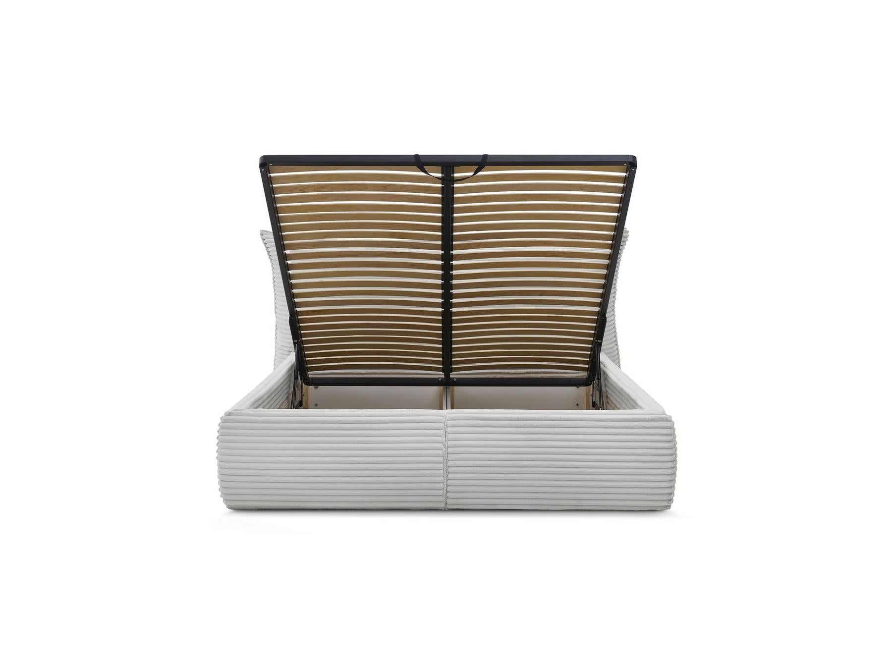Jade - Storage Bed with Pillow-Effect Headboard - Soft Wide-Ribbed Corduroy