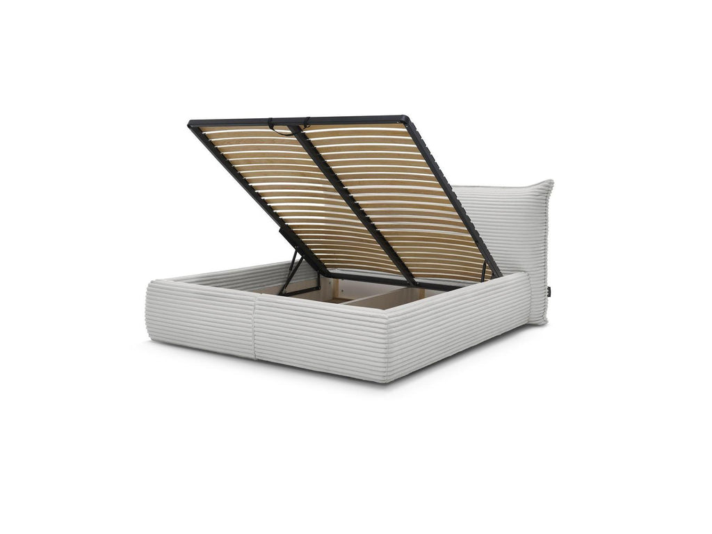 Jade - Storage Bed with Pillow-Effect Headboard - Soft Wide-Ribbed Corduroy