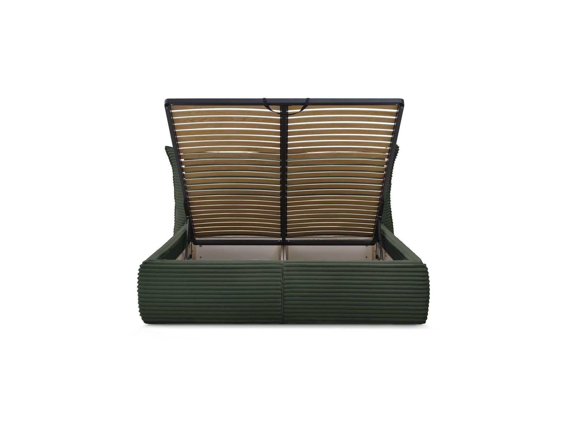 Jade - Storage Bed with Pillow-Effect Headboard - Soft Wide-Ribbed Corduroy