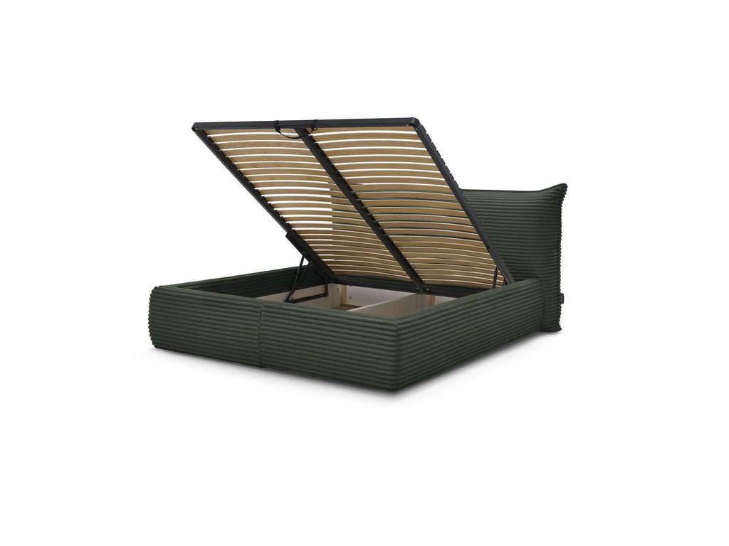 Jade - Storage Bed with Pillow-Effect Headboard - Soft Wide-Ribbed Corduroy