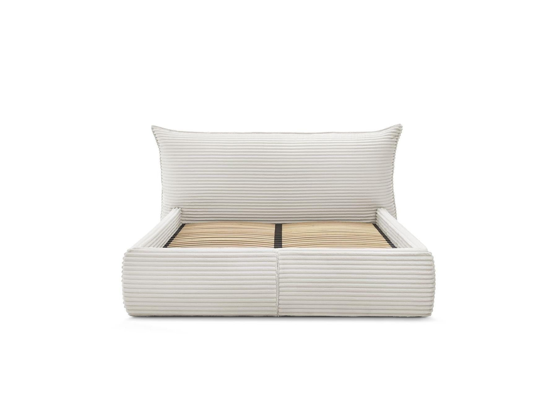 Jade - Storage Bed with Pillow-Effect Headboard - Soft Wide-Ribbed Corduroy