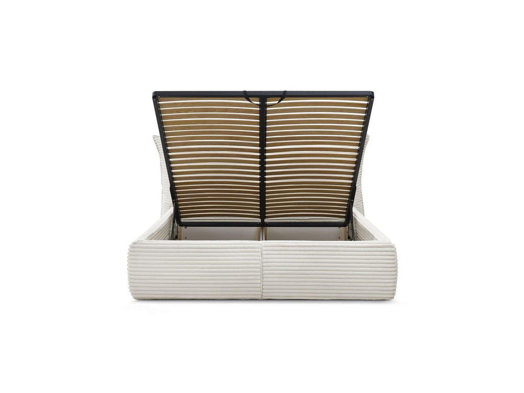 Jade - Storage Bed with Pillow-Effect Headboard - Soft Wide-Ribbed Corduroy