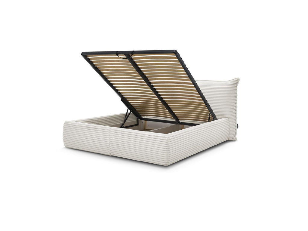 Jade - Storage Bed with Pillow-Effect Headboard - Soft Wide-Ribbed Corduroy