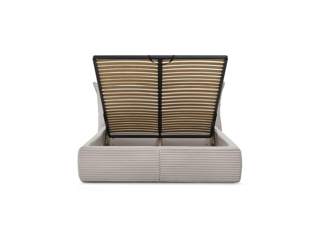 Jade - Storage Bed with Pillow-Effect Headboard - Soft Wide-Ribbed Corduroy