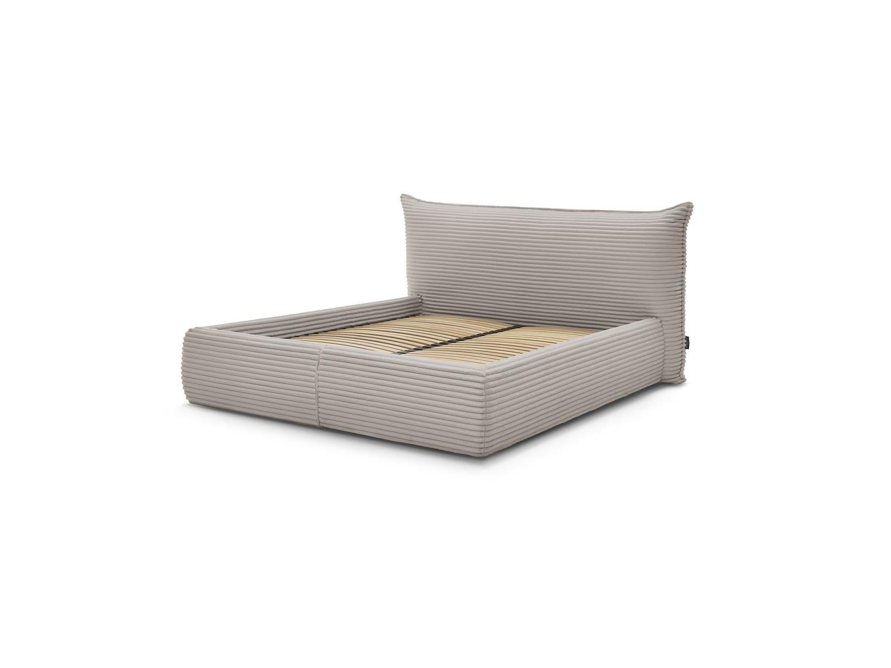 Jade - Storage Bed with Pillow-Effect Headboard - Soft Wide-Ribbed Corduroy