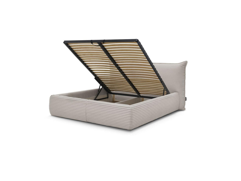 Jade - Storage Bed with Pillow-Effect Headboard - Soft Wide-Ribbed Corduroy