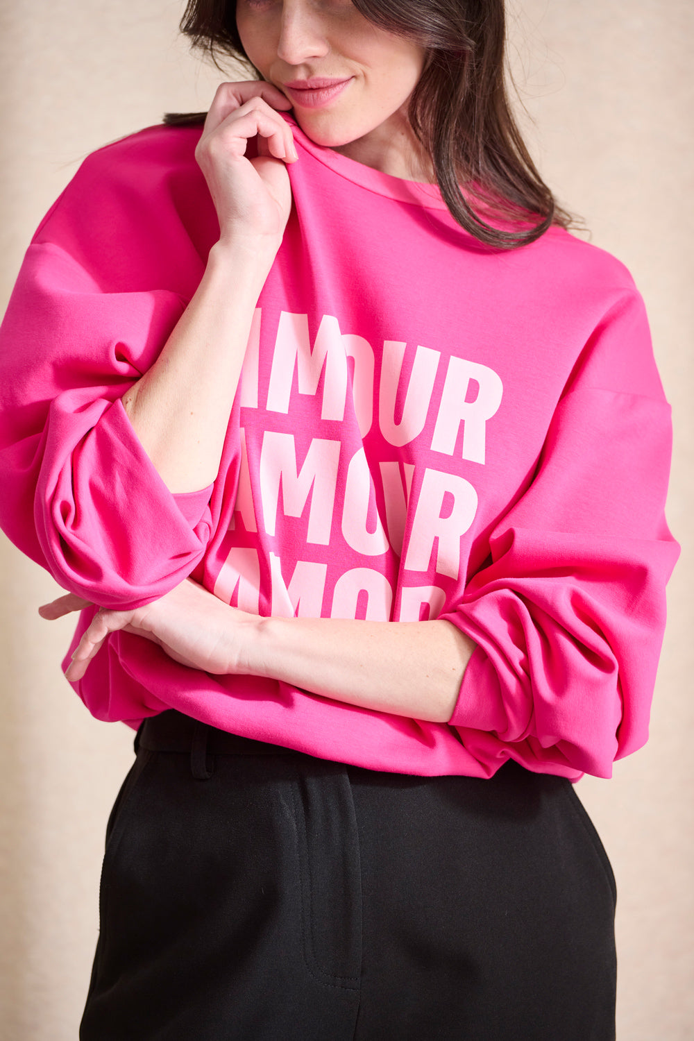 Nola Sweatshirt - Fuchsia Pink