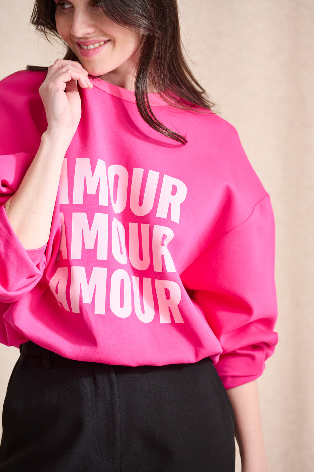 Nola Sweatshirt - Fuchsia Pink