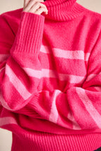 Malo Sweater - Fuchsia Pink Stripe
