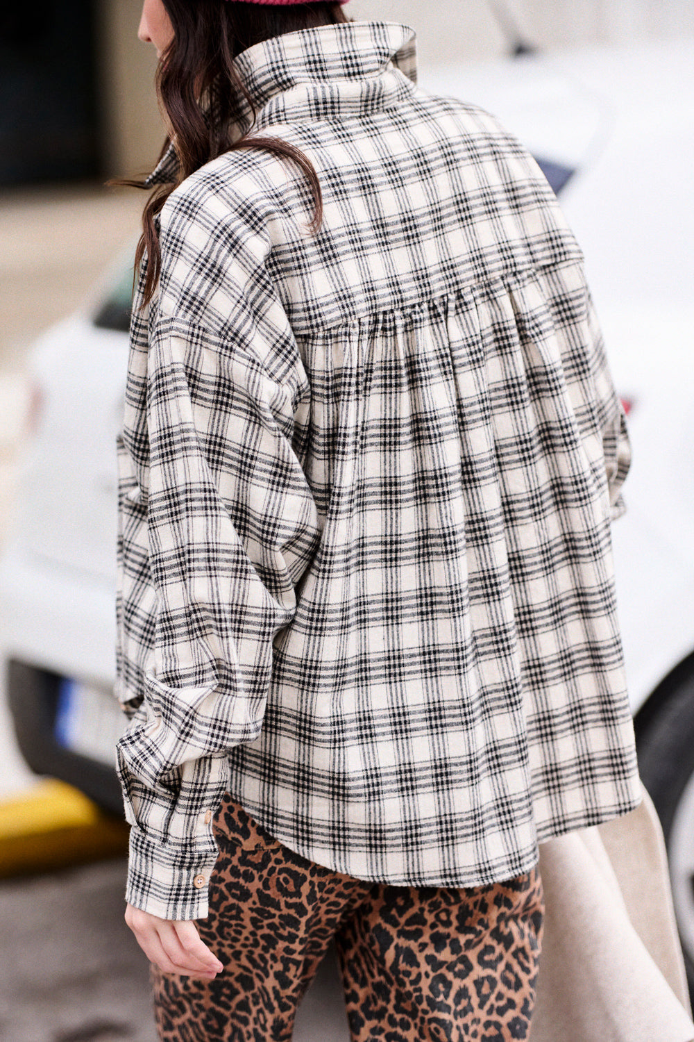 Cisse Shirt - Ecru with Black Checks