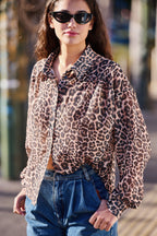 Charlize Shirt - Leopard Print Veil