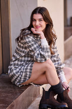 Ramondie Dress - Ecru with Black Checks