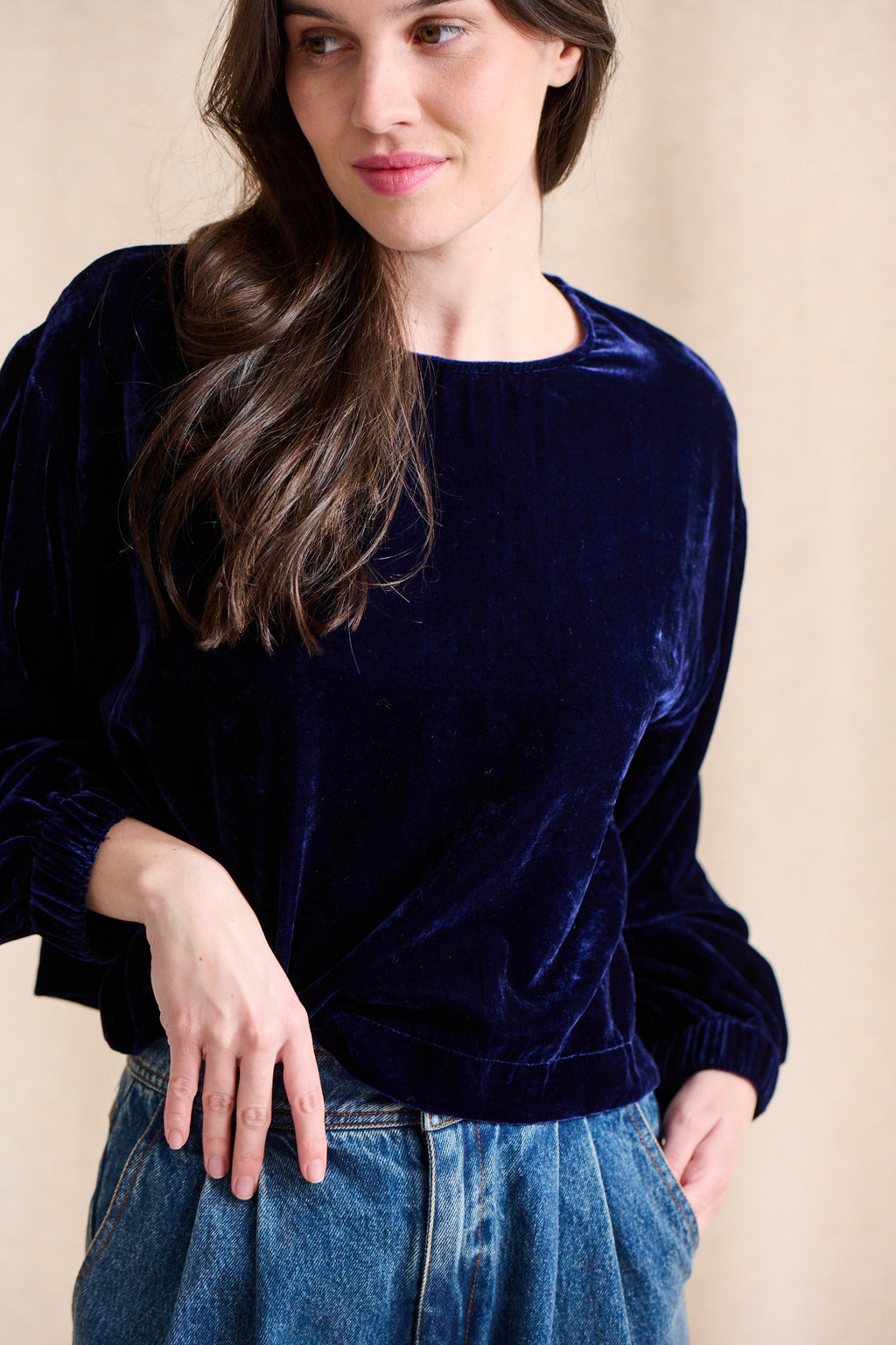 Basile Blouse - Navy Blue