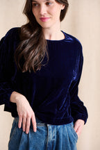 Basile Blouse - Navy Blue