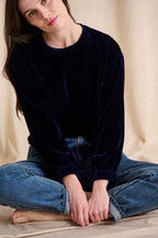 Basile Blouse - Navy Blue