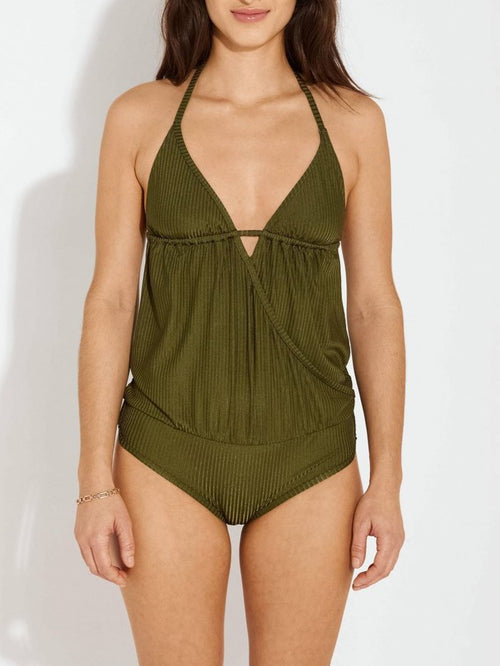 Traje de baño de una pieza Jane - Folk Khaki