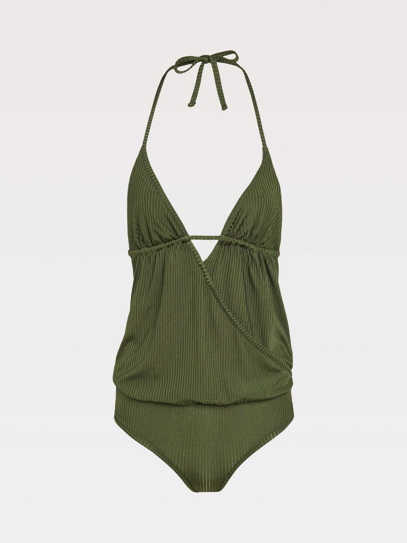 Maillot Une Pièce Jane - Kaki Folk