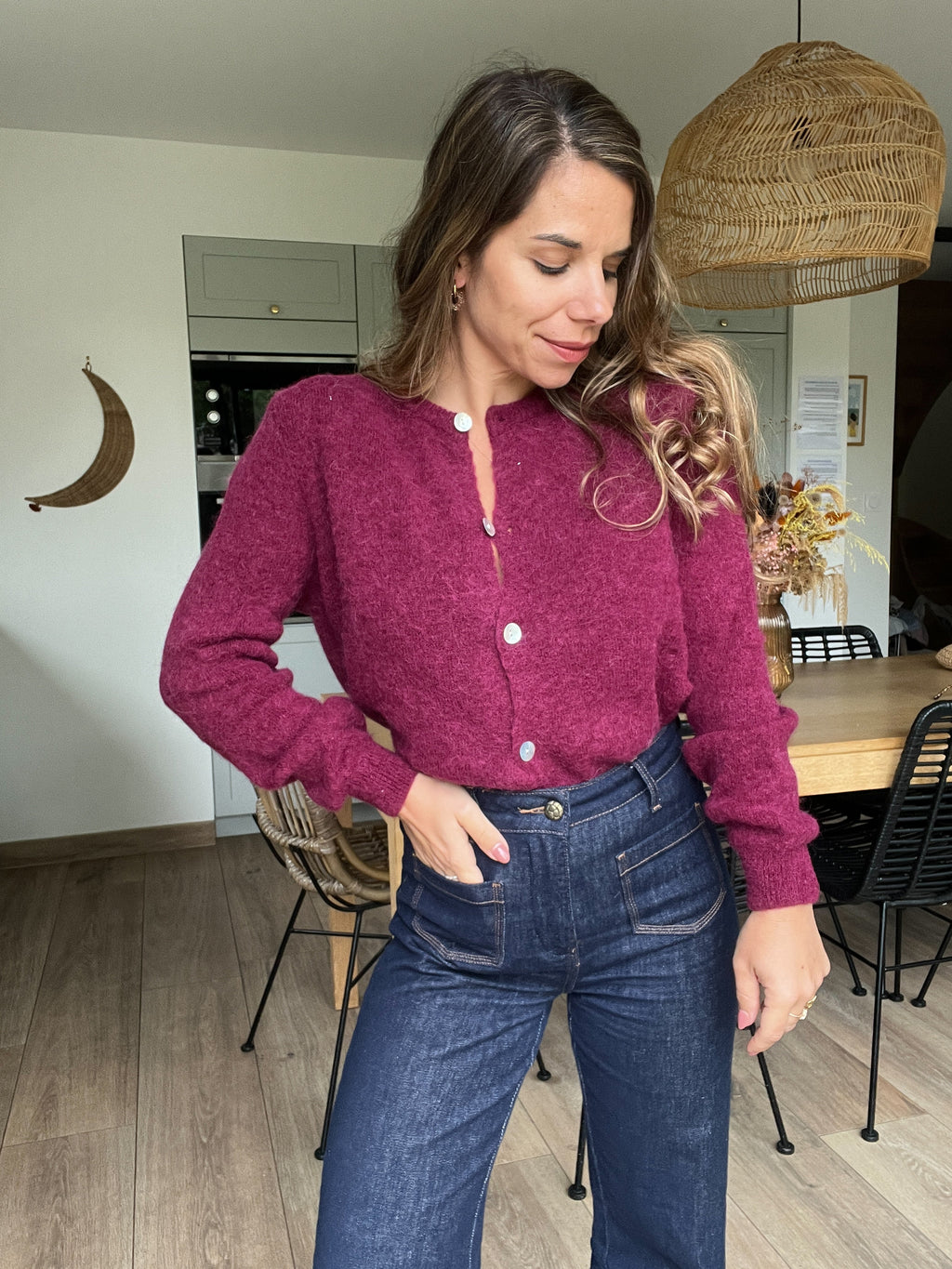 Léonie burgundy wool knit