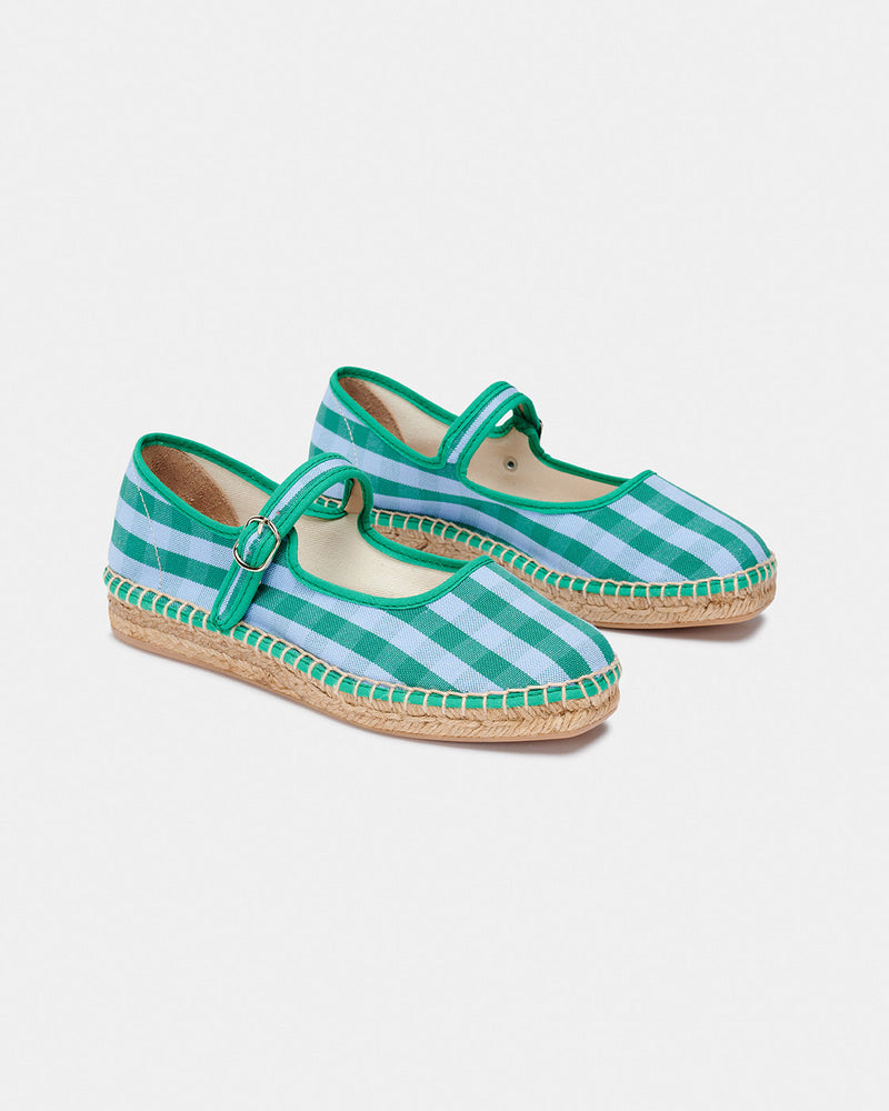 Espadrilles Peonia Cuadros Verdes