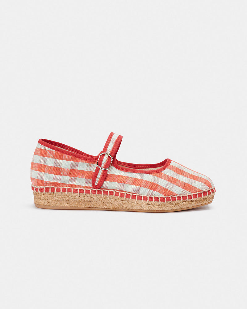 Espadrilles Peonia Cuadros Rojos