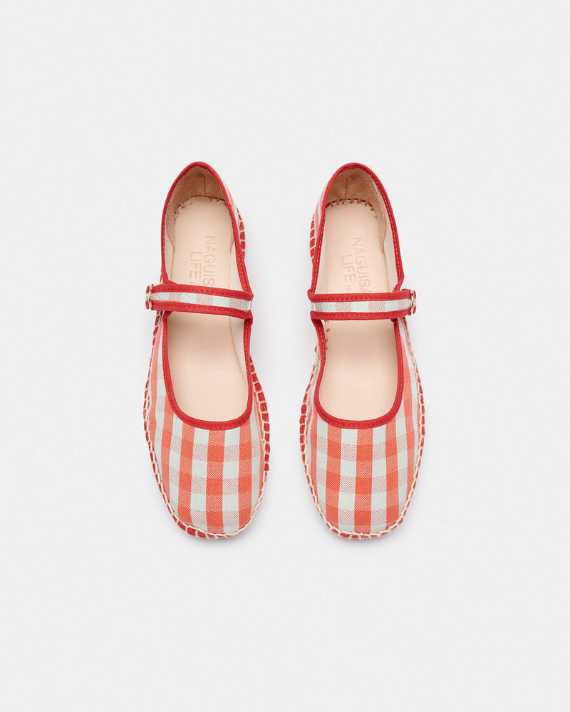 Espadrilles Peonia Cuadros Rojos