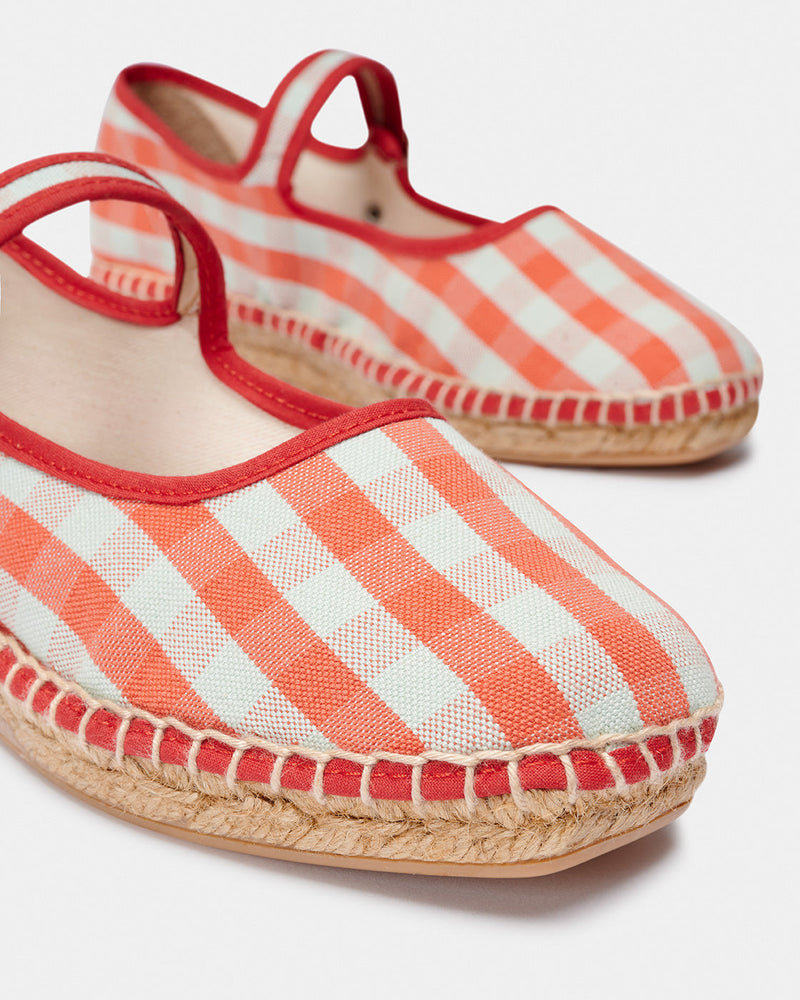 Espadrilles Peonia Cuadros Rojos