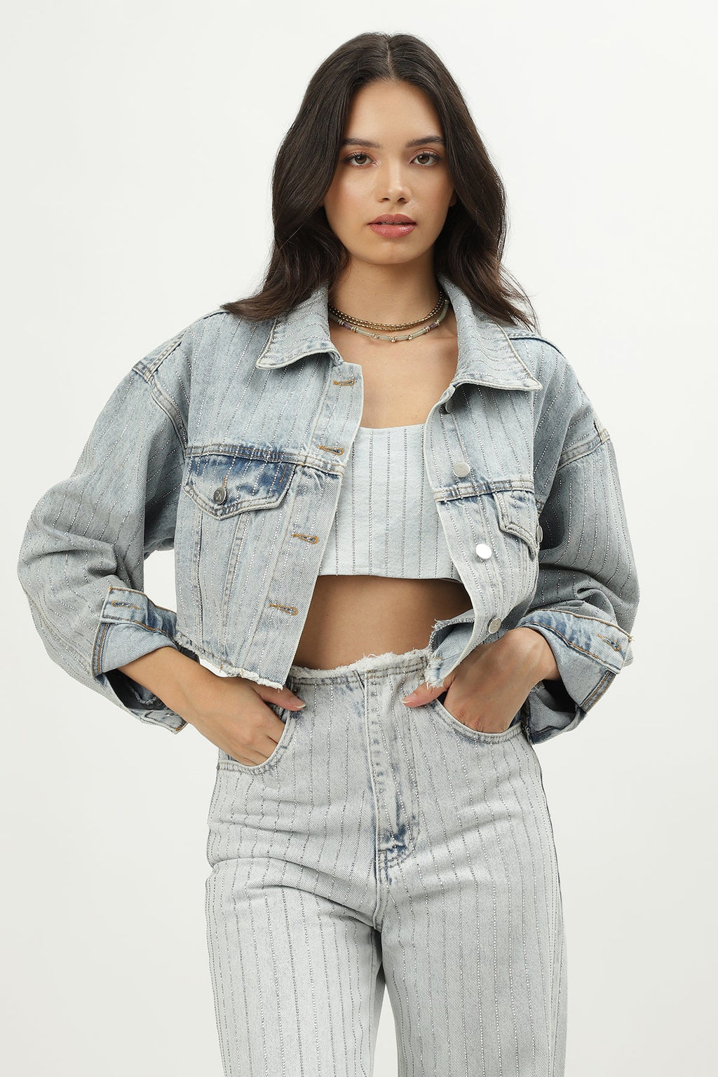 Bra Top - Blue Rhinestones