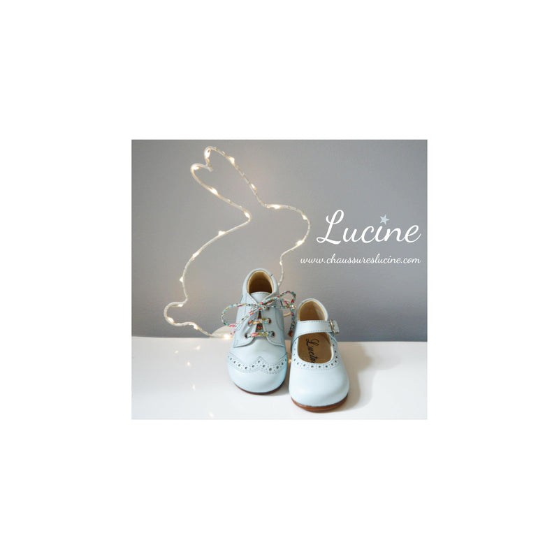 Chaussures Bottillons Adonis Bout Golf - Cuir Bleu Ciel - Mixte