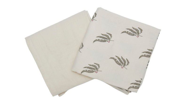 Lot De 2 Langes  - Fougère Vert Pin