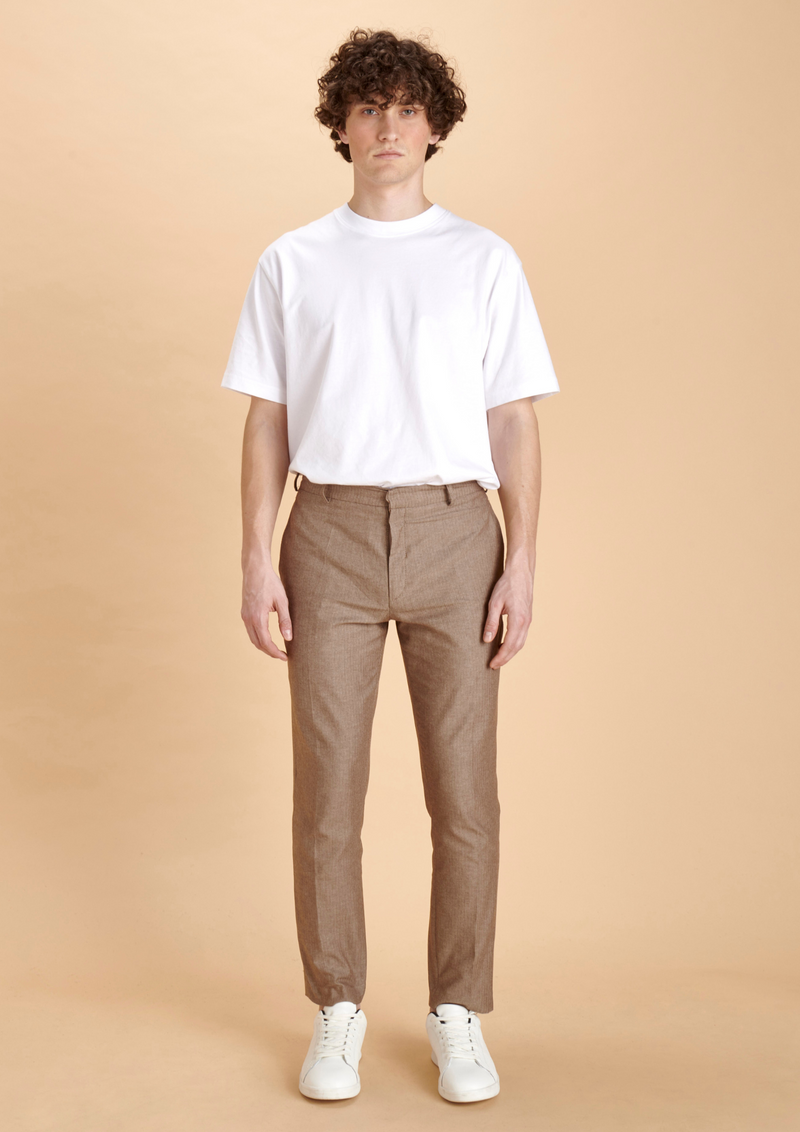 Le Pantalon Linen Homme - Brun