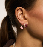 Anneau D'Oreille Rose Heart Beat (À L'Unité)