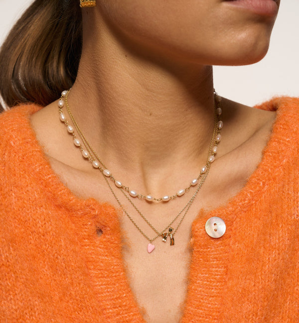 Rose Heart Beat Necklace - Gold or Silver