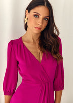 Vestido Teodora magenta violáceo